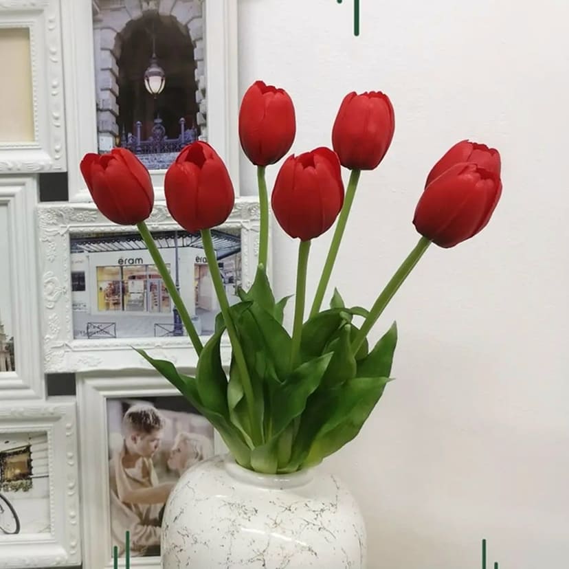 Искусственные цветы в Казани | Цветы искусственные «Тюльпаны», красные, букет