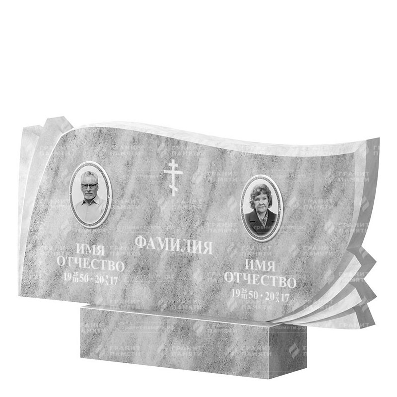 Памятники из мрамора в Казани | Двойной мраморный памятник ФМ-265