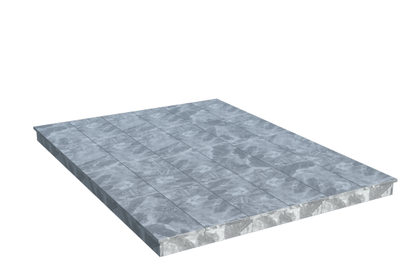 Площадки на могилу в Казани | Площадка с вертикальной (10 см) мраморной облицовкой