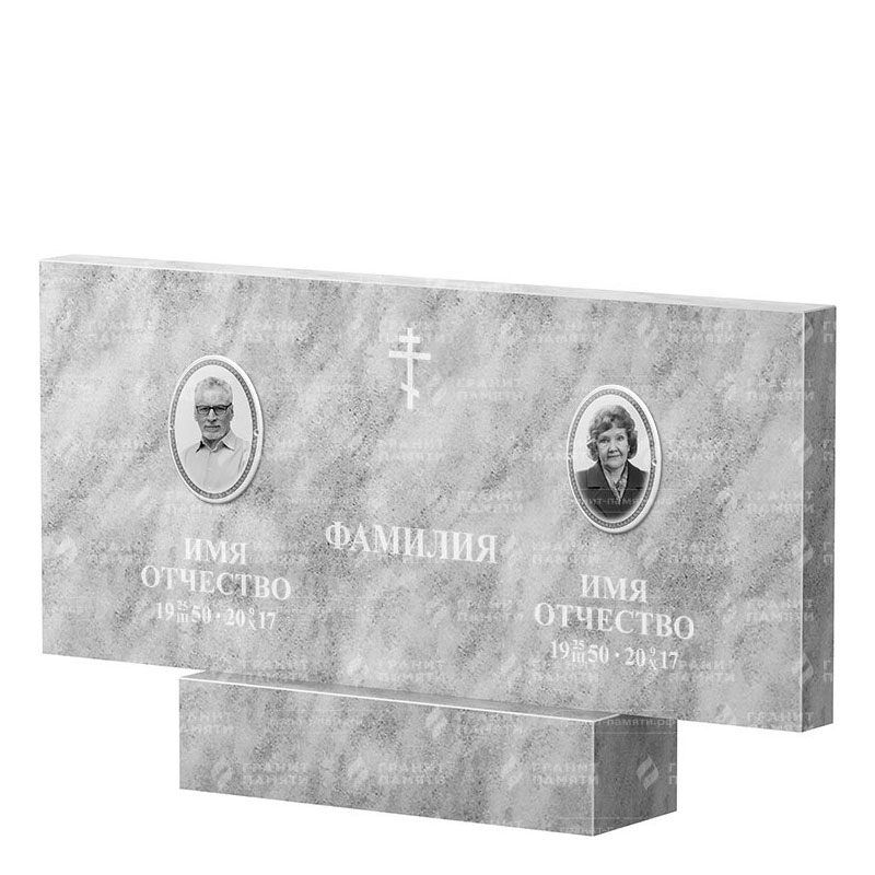 Памятники из мрамора в Казани | Двойной мраморный памятник, прямой