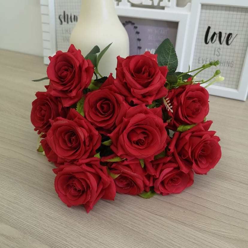 Искусственные цветы в Казани | Цветы искусственные «Розы острые», красные, букет