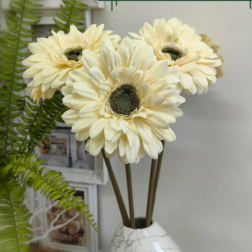 Искусственные цветы в Казани | Цветок искусственный «Гербера», молочно-персиковая, одиночный