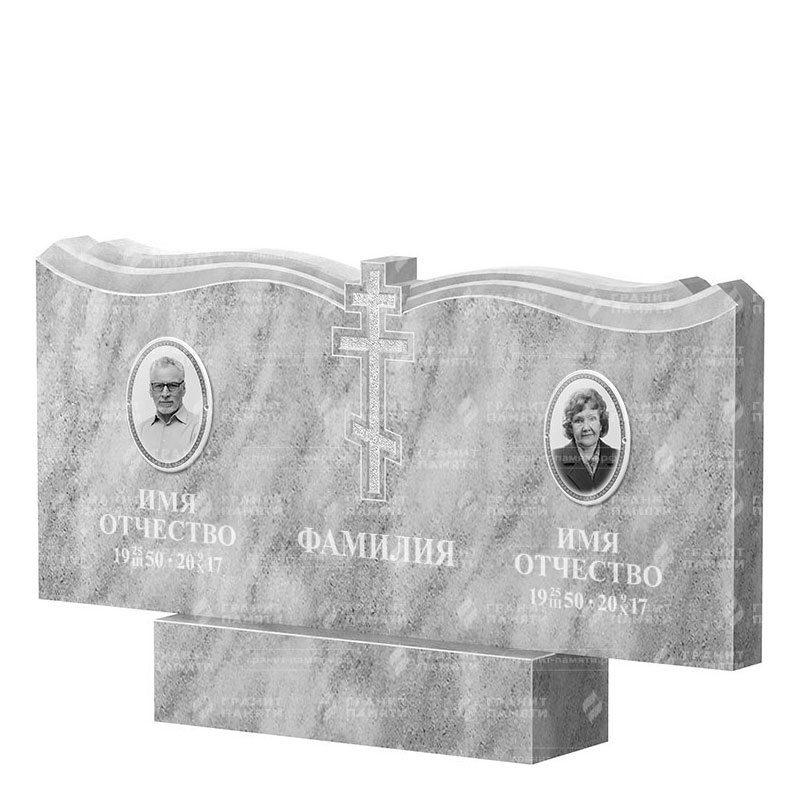 Памятники из мрамора в Казани | Двойной мраморный памятник ФМ-262