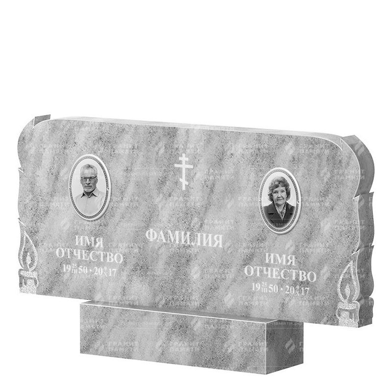 Памятники из мрамора в Казани | Двойной мраморный памятник ФМ-133