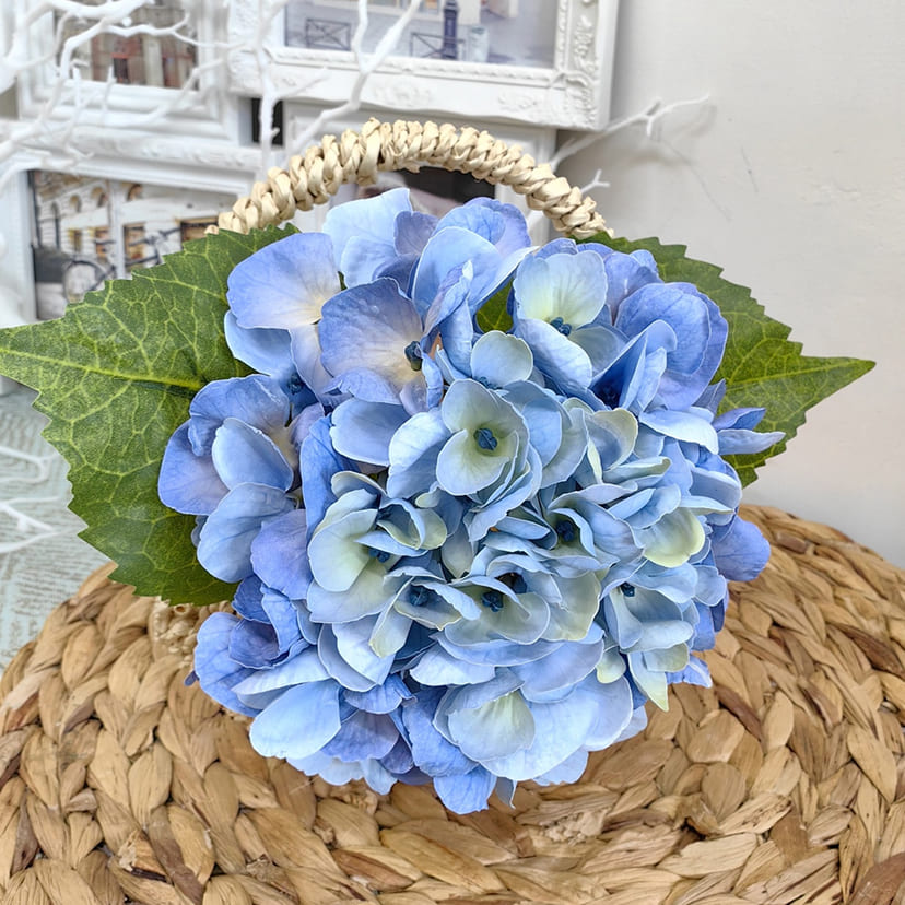 Искусственные цветы в Казани | Цветок искусственный «Гортензия», голубая, одиночный