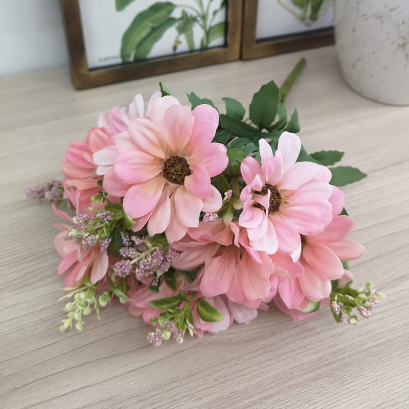 Искусственные цветы в Казани | Цветы искусственные «Ромашки с бутонами», розовые, букет