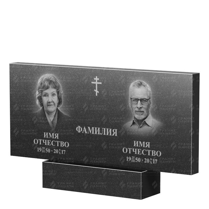 Памятники из гранита двойные в Казани | Двойной гранитный памятник, прямой