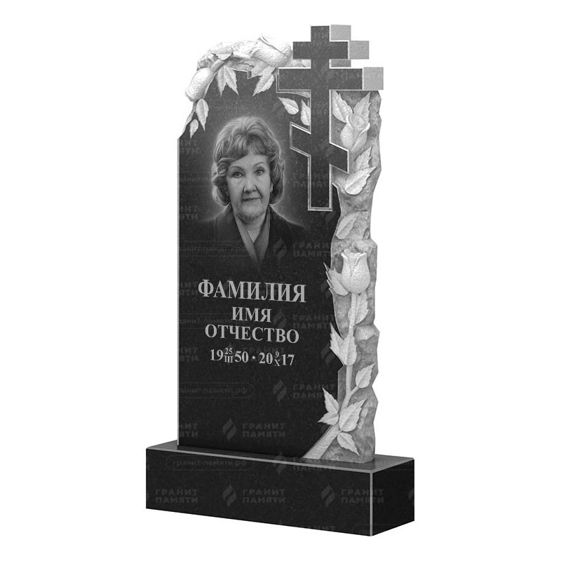 Памятники из гранита с цветами в Казани | Гранитный памятник ФГ-088