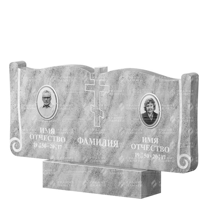 Памятники из мрамора в Казани | Двойной мраморный памятник ФМ-263