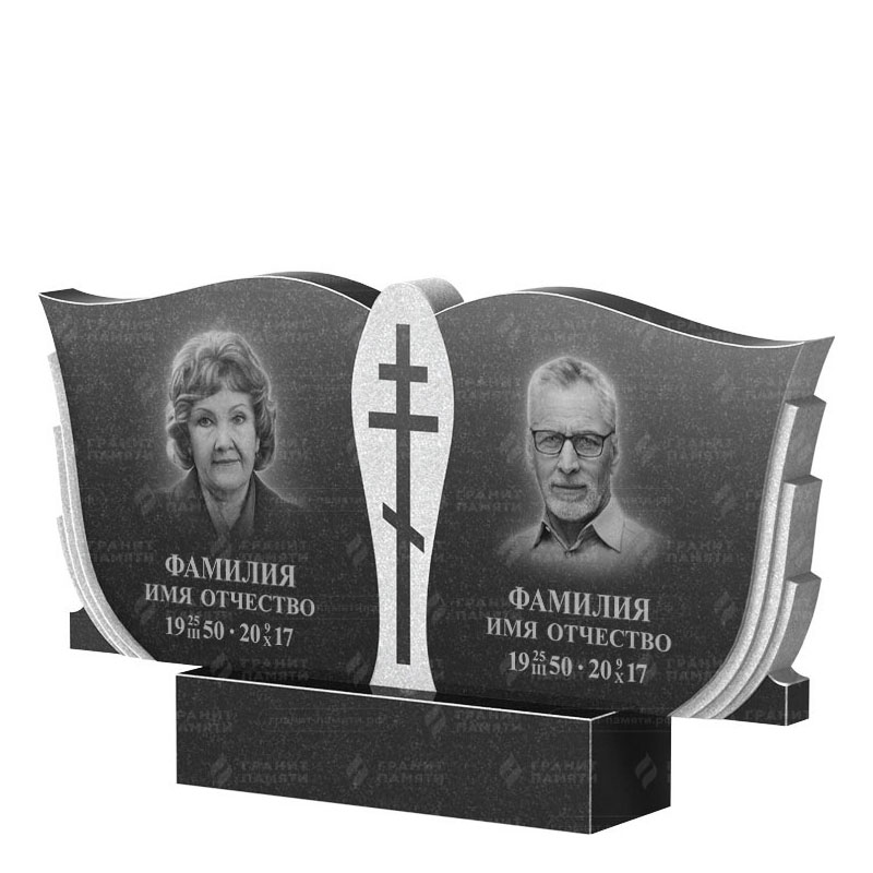 Памятники из гранита двойные в Казани | Двойной гранитный памятник ФГ-136