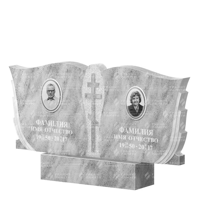 Памятники из мрамора в Казани | Двойной мраморный памятник ФМ-136