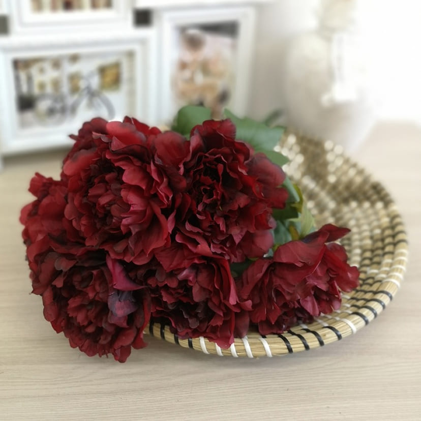 Искусственные цветы в Казани | Цветы искусственные «Пионы», бордовые, букет