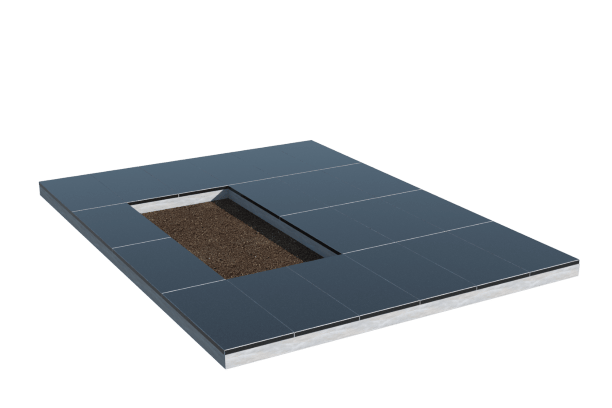 Площадки на могилу в Казани | Площадка с облицовкой гранитом Габбро (под цветник)