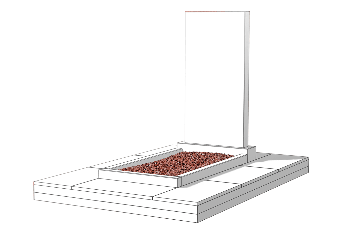 Засыпка цветника камушками в Казани