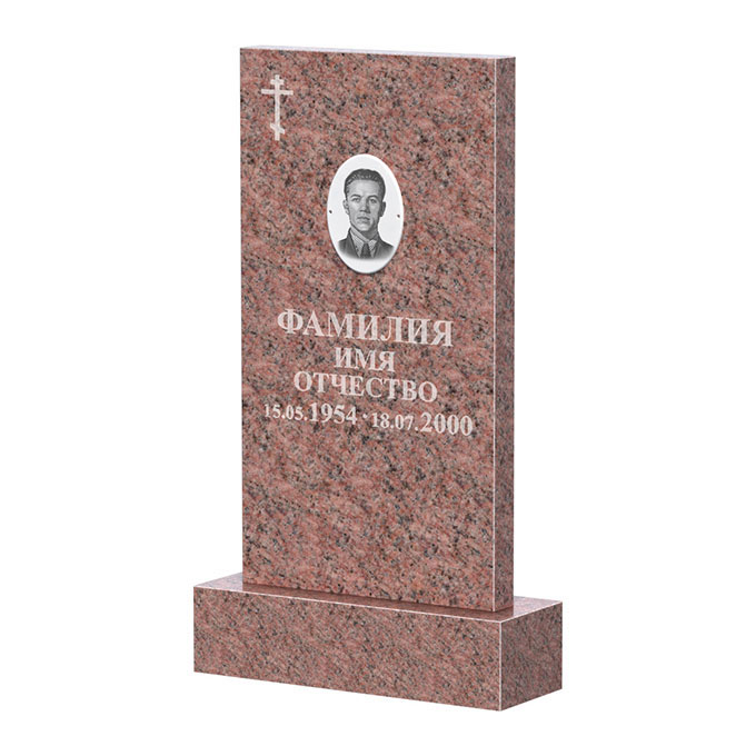 Памятники из цветного гранита в Казани | Памятник из гранита Розалия Pink прямой