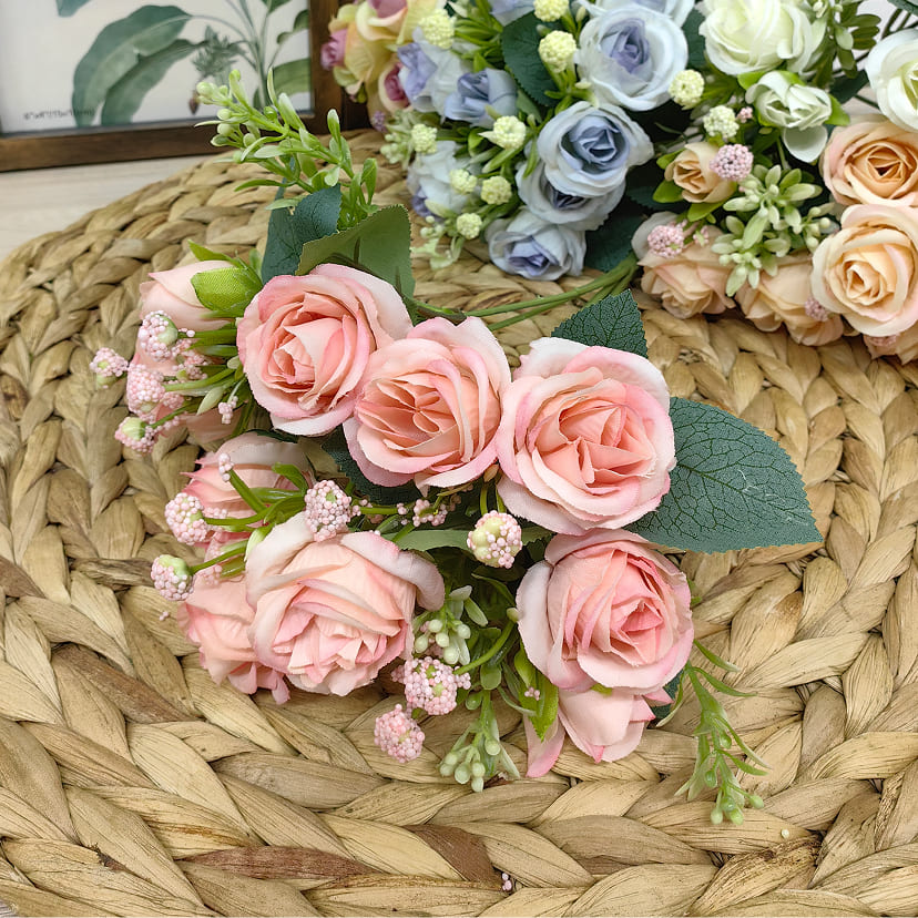 Искусственные цветы в Казани | Цветы искусственные «Розы», нежно-розовые, букет
