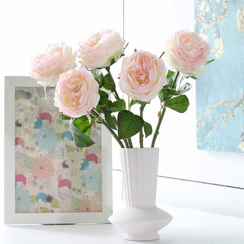 Искусственные цветы в Казани | Цветок искусственный «Роза пионовидная», молочно-розовая, одиночный