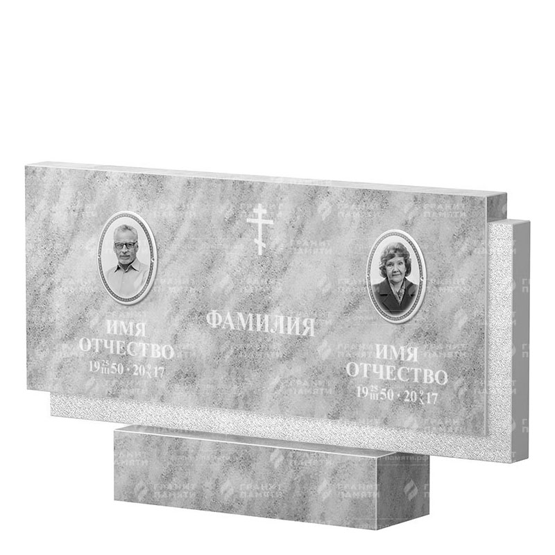 Памятники из мрамора в Казани | Двойной мраморный памятник ФМ-132