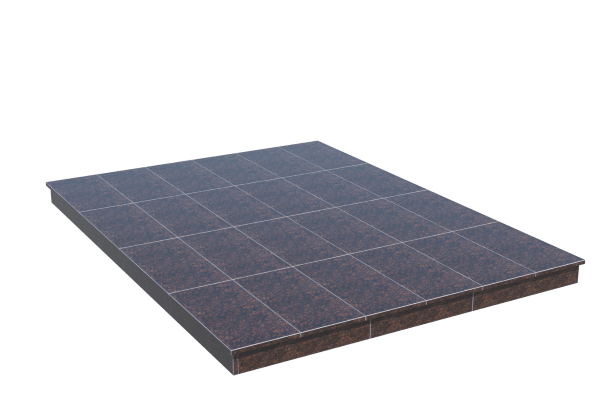 Площадки на могилу в Казани | Площадка с вертикальной (10 см) облицовкой Дымовским гранитом